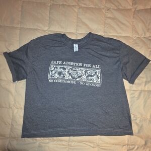 Pro Choice Cropped Tee Cuffed Sleeves Size XXL